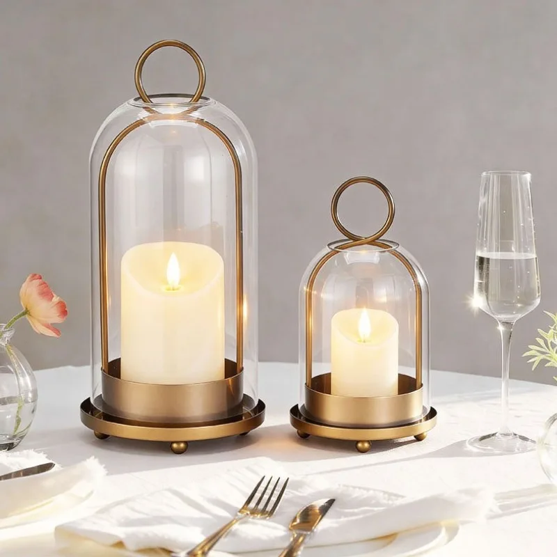 Vintage Collectible Glass - เชิงเทียนโลหะและแก้วสไตล์วินเทจ – โคมไฟตั้งโต๊ะและโคมไฟแขวนสำหรับตกแต่งบ้าน, ใช้งานได้หลากหลายเป็นแจกันสำหรับตกแต่งบ้านและงานอีเวนต์