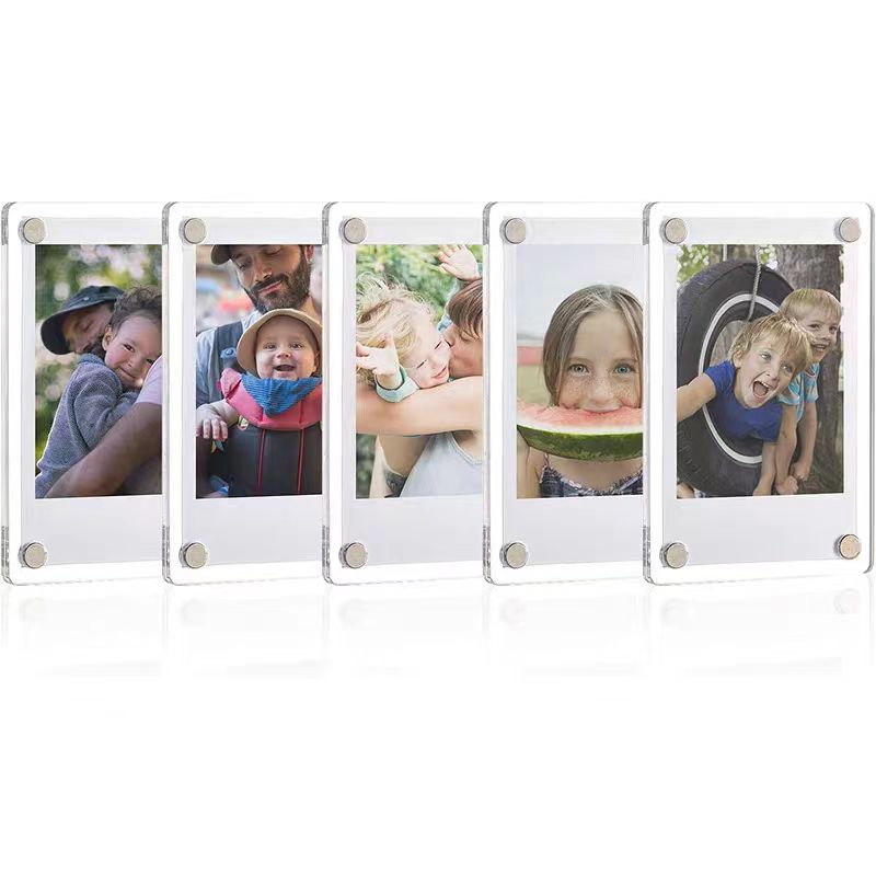 Instant Film Pack - 1-10 แพ็ค 3 นิ้วอะคริลิคตู้เย็นแม่เหล็ก 2 ด้านกรอบรูปสําหรับ
