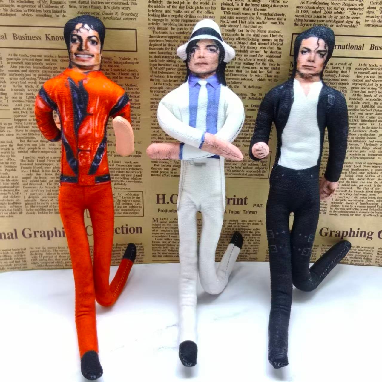 Vintage Collectible And Vintage Dolls - ตุ๊กตาคอสเพลย์ไมเคิล แจ็คสัน สไตล์วินเทจ โครงลวดดัดงอได้ ปรับท่าทางได้ ของตกแต่งบ้าน