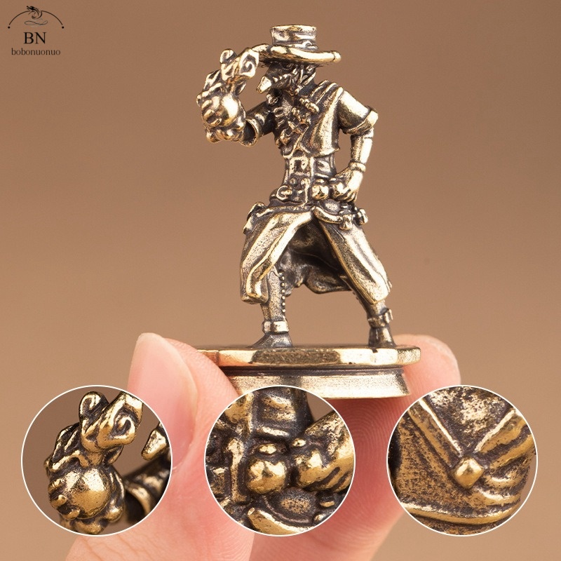 Vintage Collectible Ornaments - รูปปั้นคาวบอยเต้นรำทำจากทองเหลืองแท้ ของสะสมงานฝีมือ ของตกแต่งโต๊ะทำงาน ของเล่นสะสม