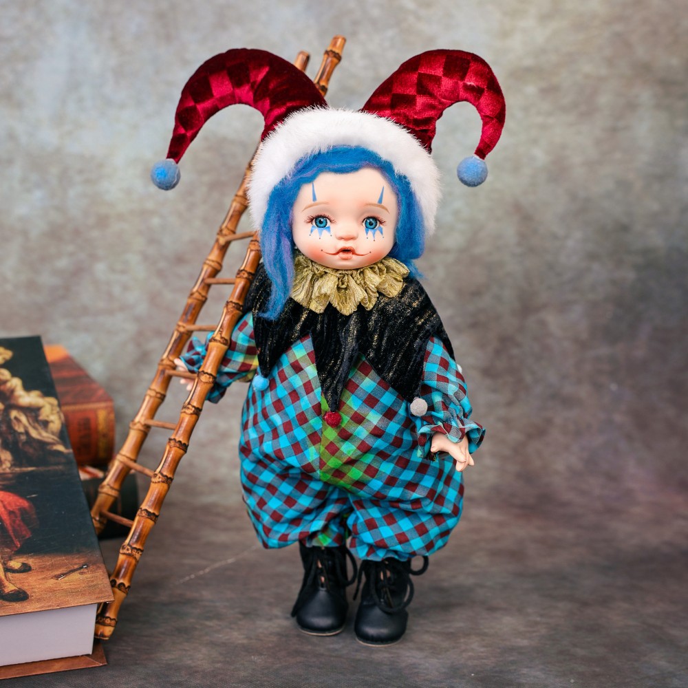 Vintage Collectible And Vintage Dolls - ของขวัญวันฮาโลวีน ตุ๊กตาตัวตลกเซรามิกขนาด 14 นิ้ว ของสะสมวินเทจ ของตกแต่ง