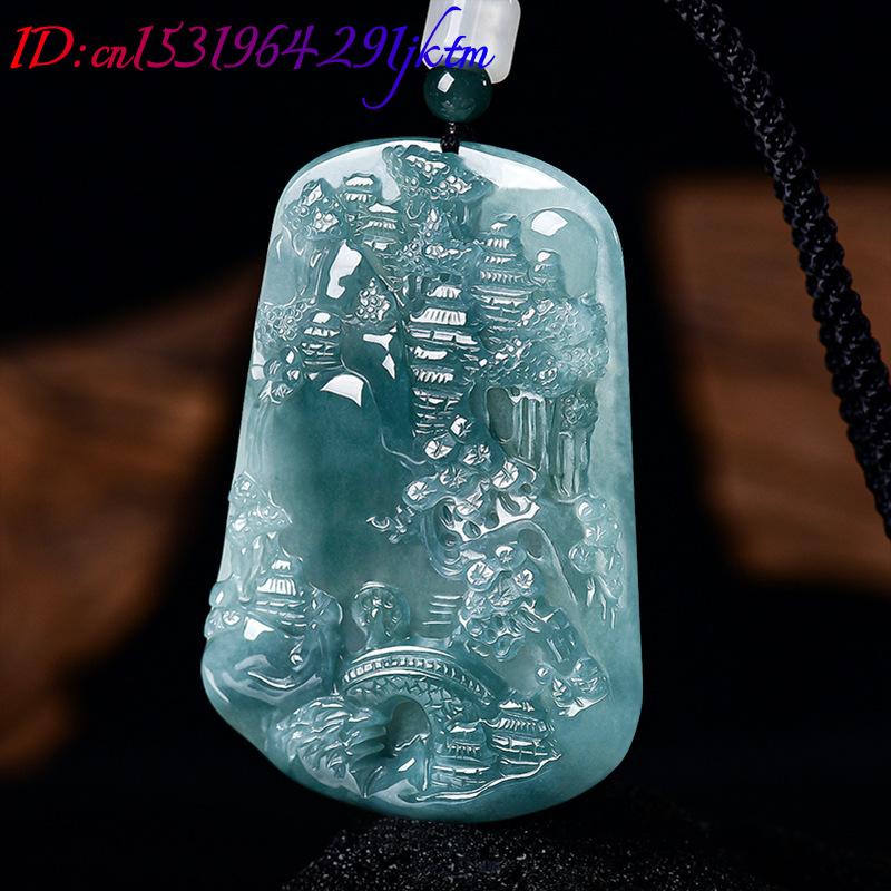 จี้สร้อยคอหยกพม่าแท้ลายวิวทิวท - Vintage Necklace บทวิจารณ์และราคา
