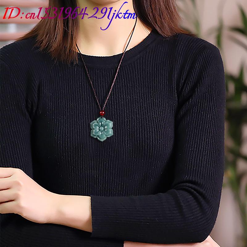 จี้หยกพม่ารูปดอกไม้ สร้อยคอ หิ - Vintage Necklace บทวิจารณ์และราคา