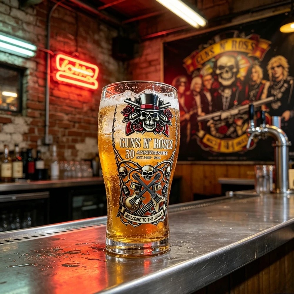 แก้วเบียร์ที่ระลึก Guns N' Ros - Vintage Collectible Glass บทวิจารณ์และราคา