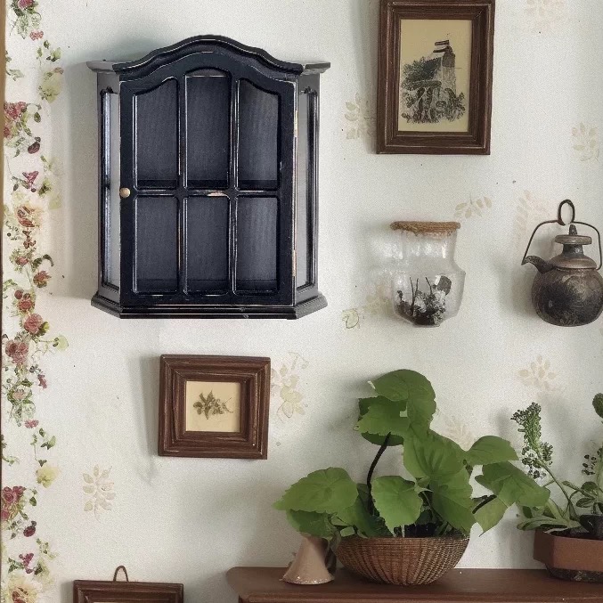 ตู้ติดผนังไม้เก่าแบบวินเทจพร้อ - Vintage Collectible Glass บทวิจารณ์และราคา