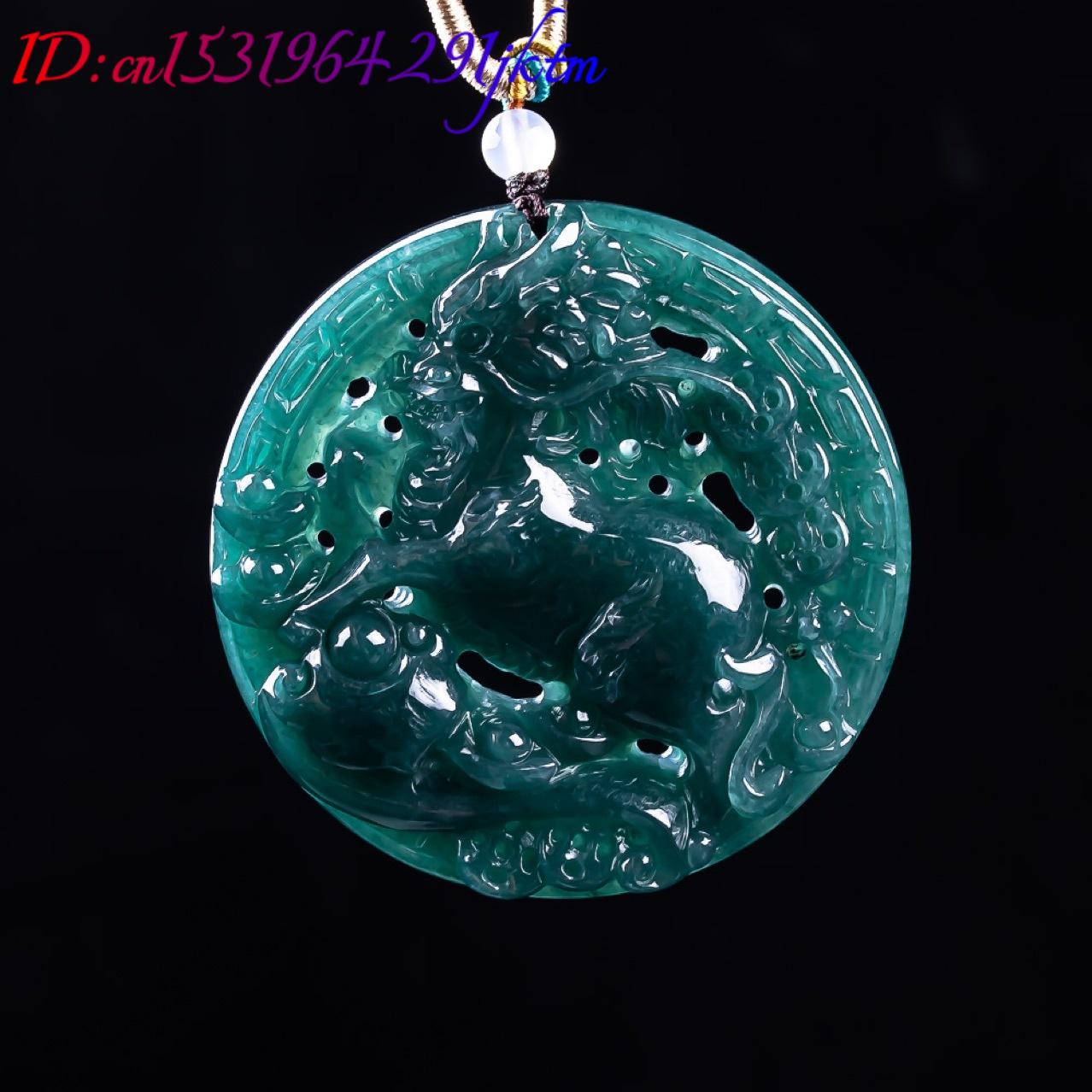 หยกพม่าจี้มังกรอัญมณีหยกแท้ของ - Vintage Necklace บทวิจารณ์และราคา