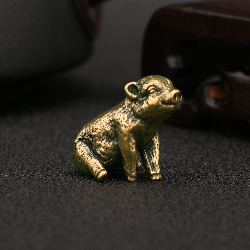หมูทองเหลืองโบราณสไตล์จีนโบราณ - Vintage Collectible Christmas Ornaments บทวิจารณ์และราคา